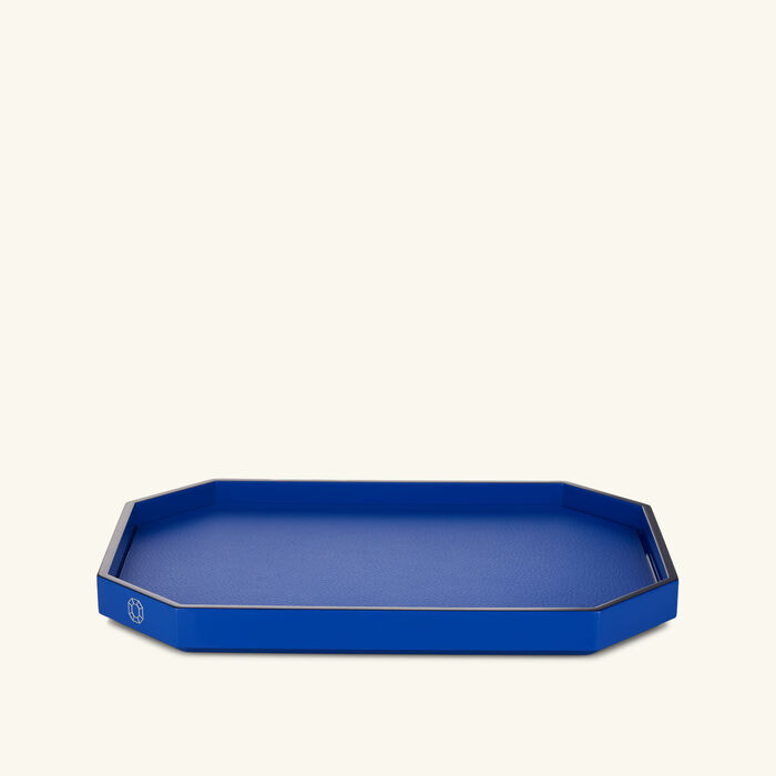 baccarat octogone tray small blue