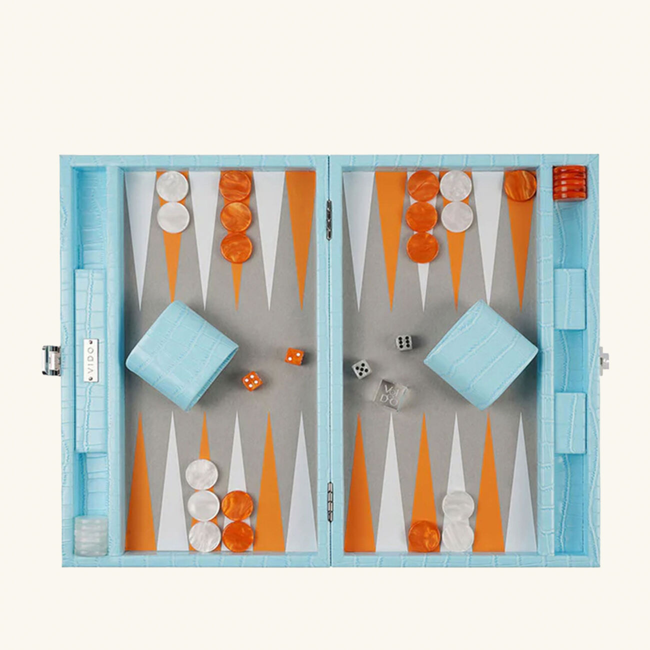 فيدو طاولة لعب باللون الأزرق الزبرجدي بتأثير جلد التمساح