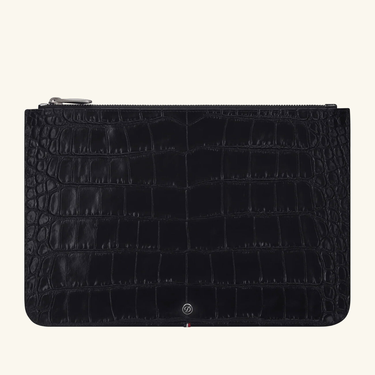 st dupont croco dandy flat pouch black