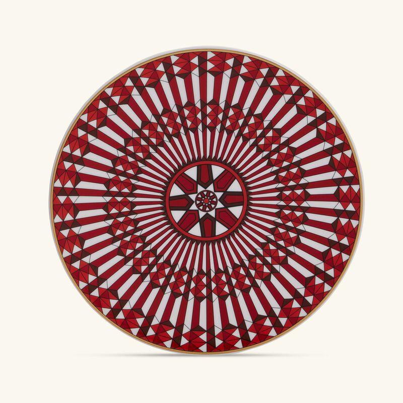baccarat arcadia bread plate round red 16cm