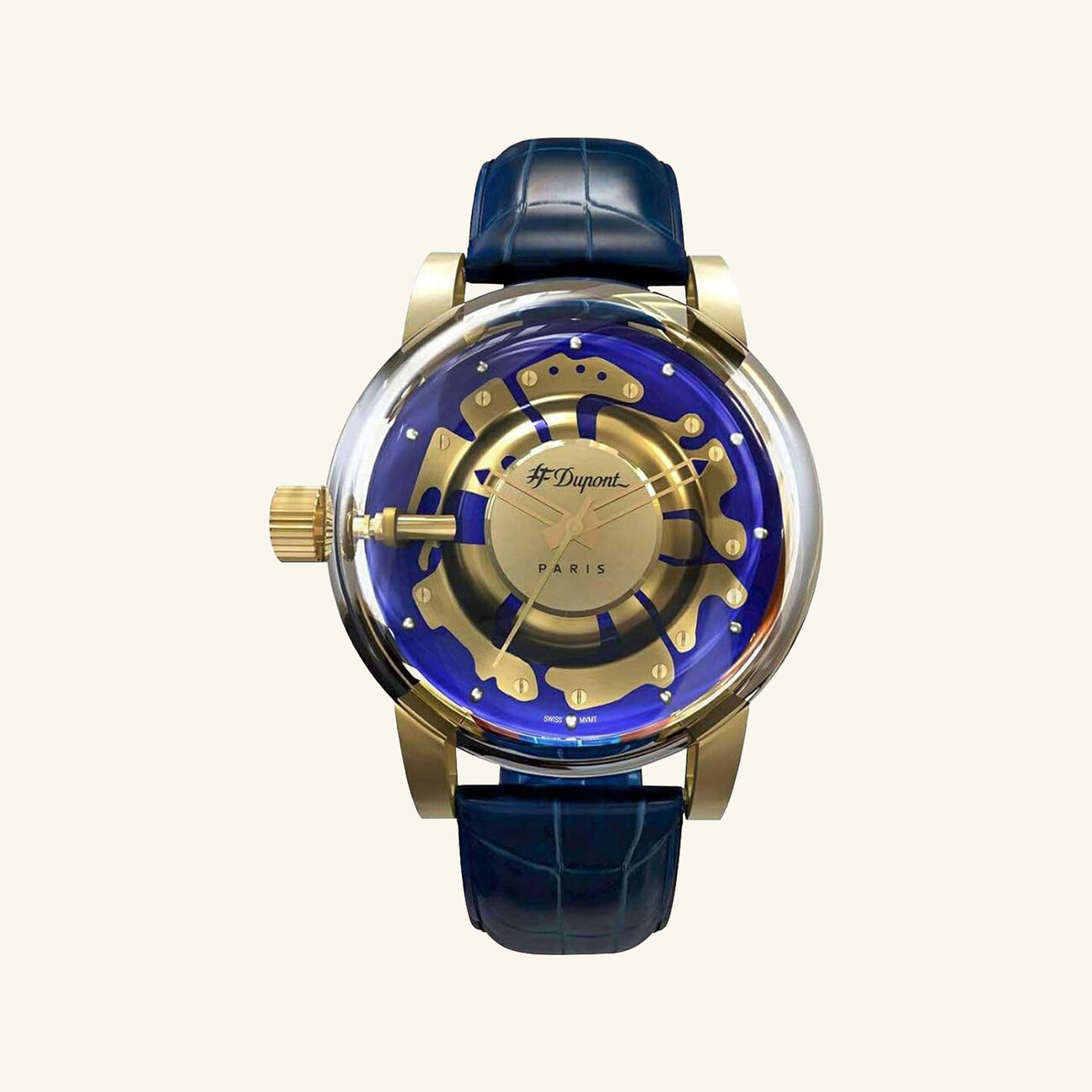 st dupont be chic hyper dome watch blue