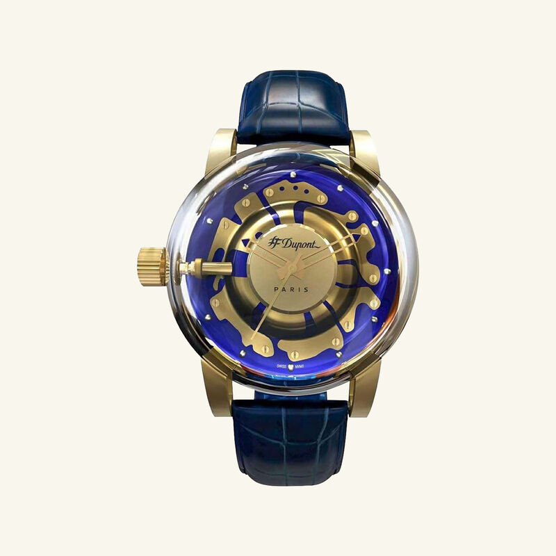 st dupont be chic hyper dome watch blue