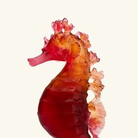 daum mer de corail seahorse figurine mini red