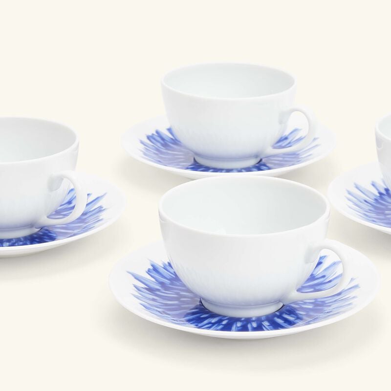 In Bloom Coffee Cup & Saucer Blue Set Of 4 bernardaud in bloom coffee cup saucer blue set of 4
