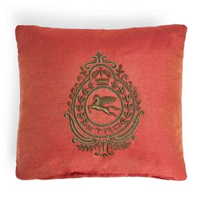 Crest Embroidered Cushion, medium