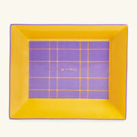 etro tartan trinket tray rectangular small yellow