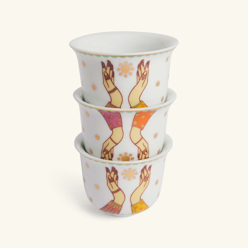 silsal hessa arabic coffee cup white set of 6