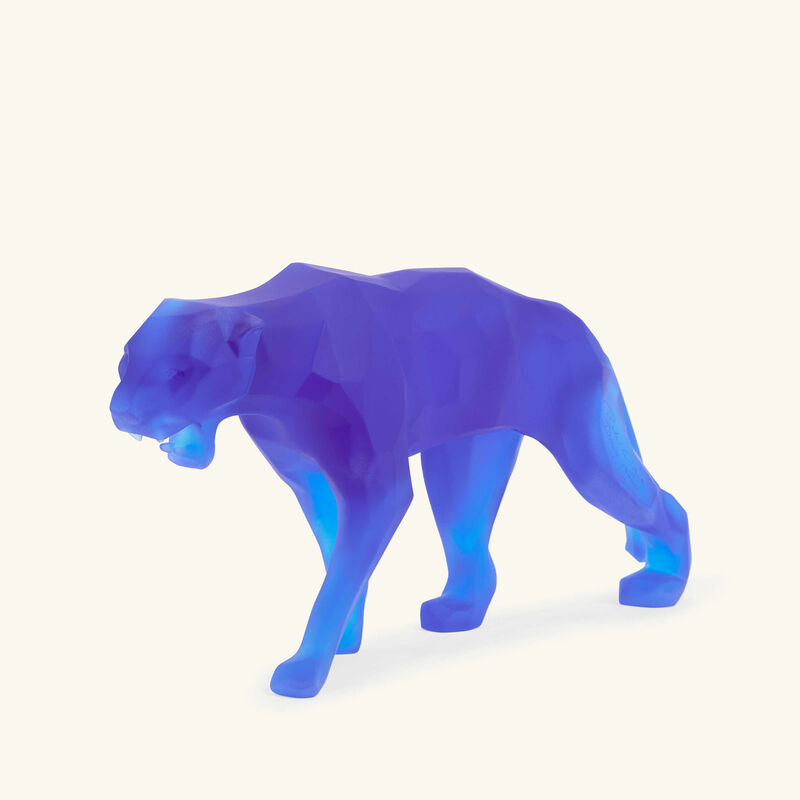 Wild Panther Sculpture Small Blue Limited Edition daum wild panther sculpture small blue limited edition