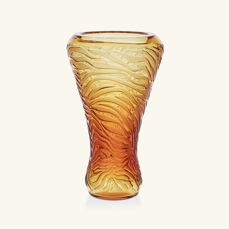 lalique tigre vase large amber