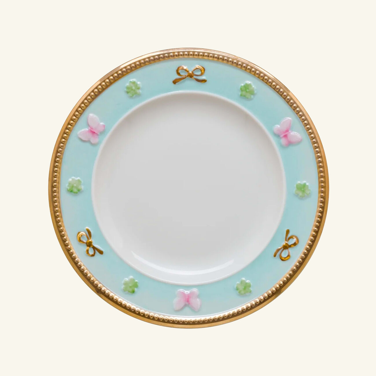 villari butterfly bread plate round blue 17cm