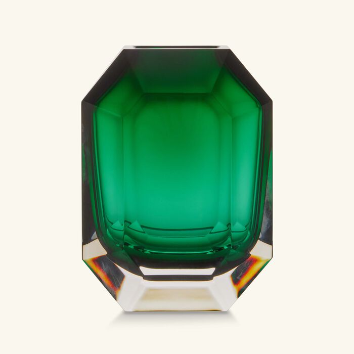 baccarat octogone bud vase small green