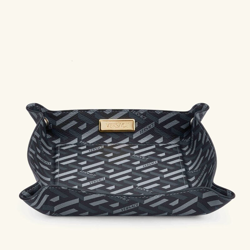 versace la greca signature trinket tray square large black