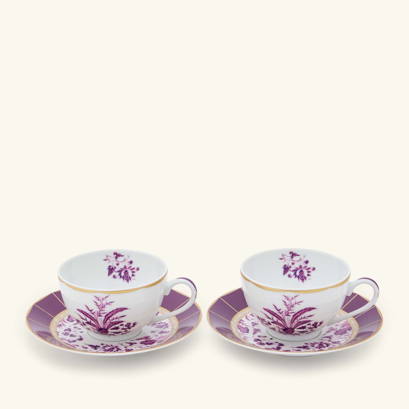 bernardaud tea cup   saucer pink set of 2
