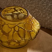 Terramineral Caldera Vase Votive Round Mini Yellow lalique terramineral caldera vase votive round mini yellow