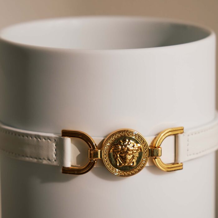 فيرساتشي مزهرية ميدوزا 95 مستديرة صغيرة باللون الأبيض