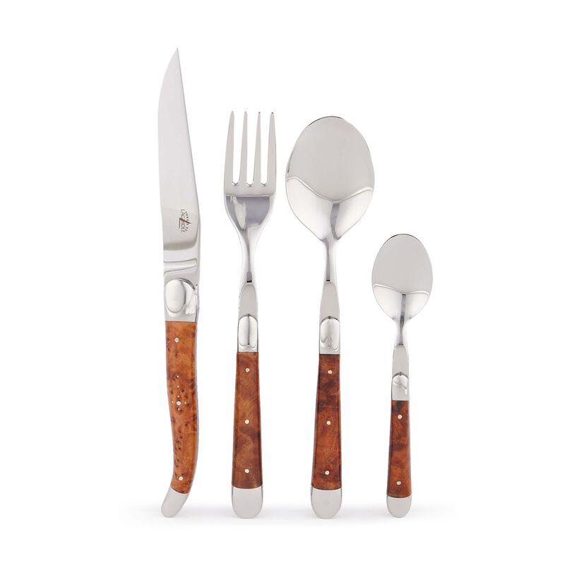 24 pieces -Thuya Wood Cutlery Set, large