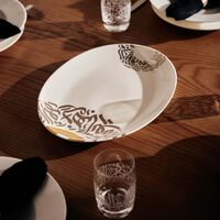 Qamar Serving Platter Oval White 32cm dimlaj qamar serving platter oval white 32cm