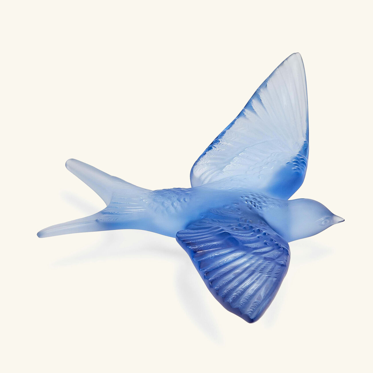 lalique swallow wings down sculpture small blue
