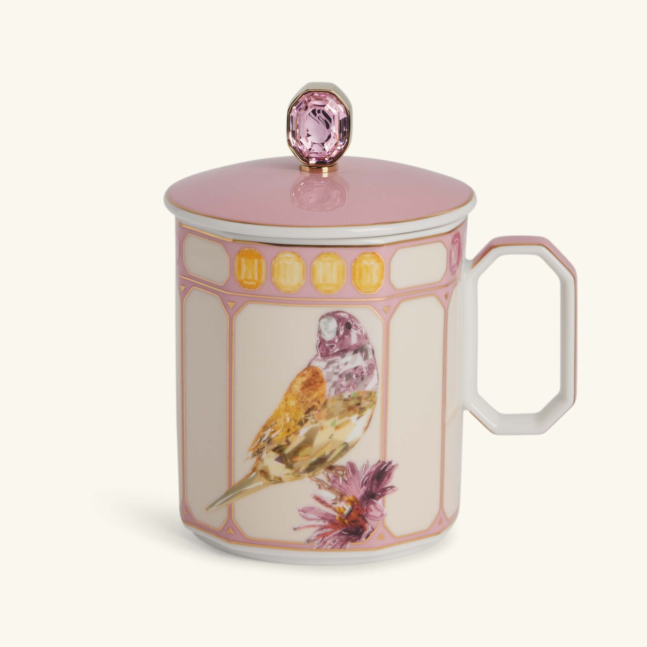Idyllia Mug with Lid Finch Pink rosenthal idyllia mug with lid finch pink