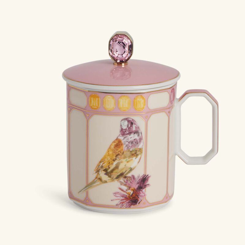 Idyllia Mug with Lid Finch Pink rosenthal idyllia mug with lid finch pink