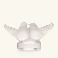 لاليك منحوتة على شكل زوج من طيور الحب صغيرة شفافة