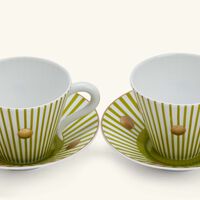 برناردو طقم أبستين من فنجانين قهوة مع صحنيهما أخضر