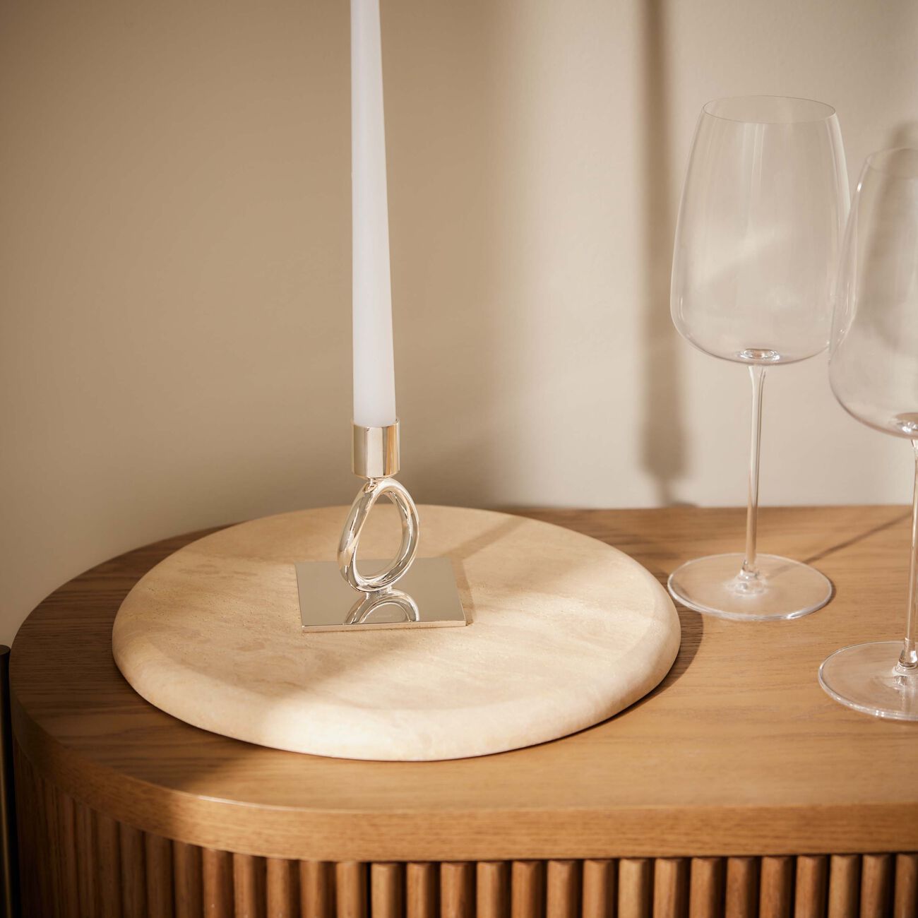 christofle vertigo ring candle holder silver plated