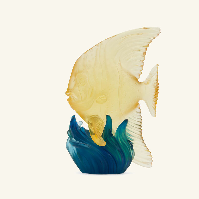 daum maya platax fish figurine mini yellow