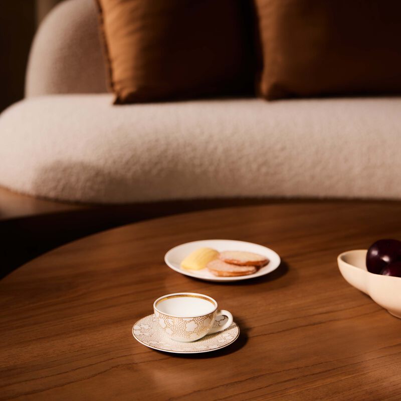 bernardaud reves coffee cup   saucer gold