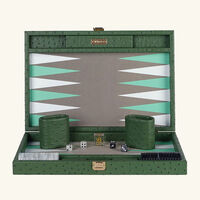 vido forest green ostrich backgammon set