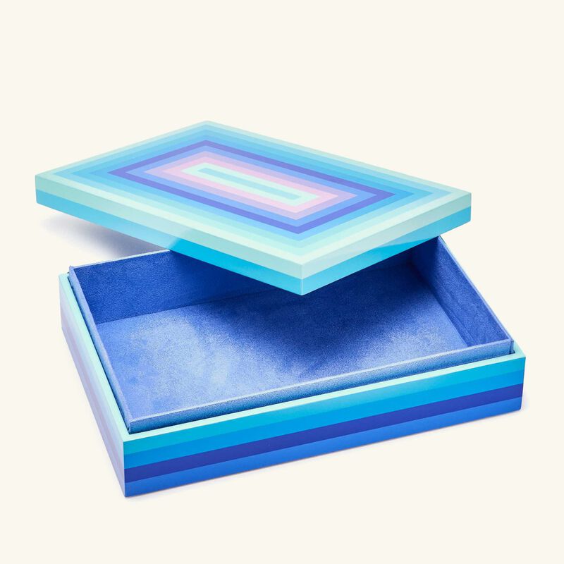 Lacquer Scala Box Large Blue jonathan adler lacquer scala box large blue