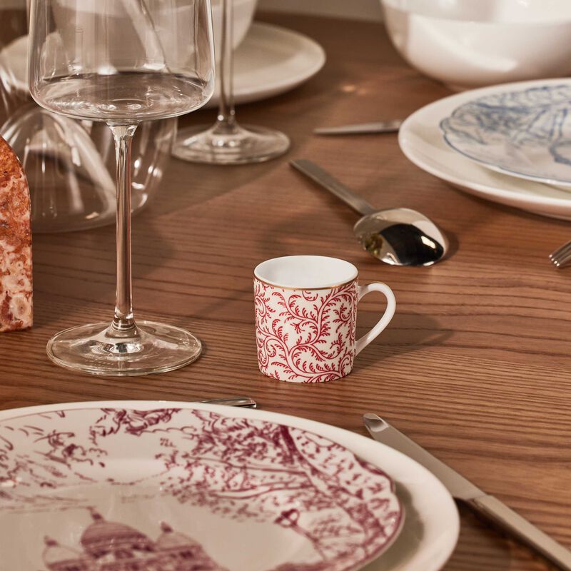 Collection Braquenié Coffee Cup & Saucer Red Set Of 2 bernardaud collection braqueni coffee cup saucer red set of 2