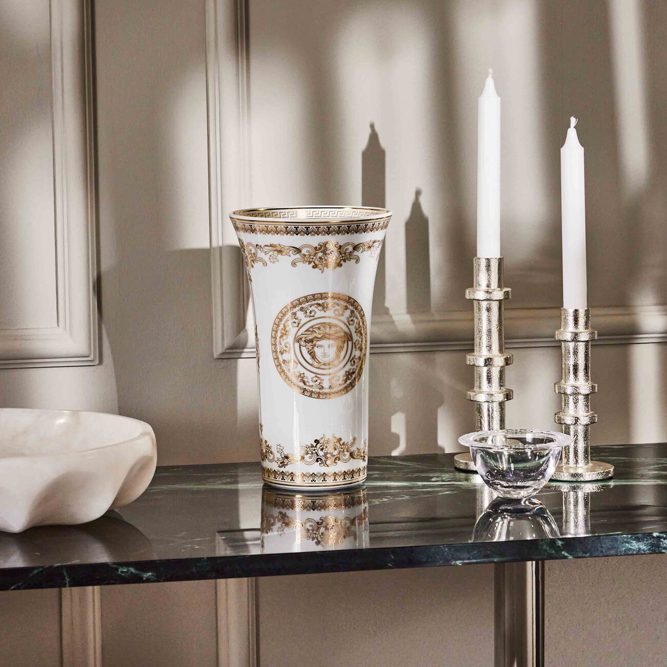 versace medusa gala vase medium white