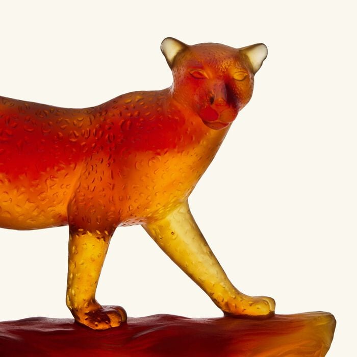 Tropical Leopard Figurine Medium Brown daum tropical leopard figurine medium brown