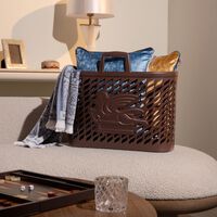 etro drill leather basket brown