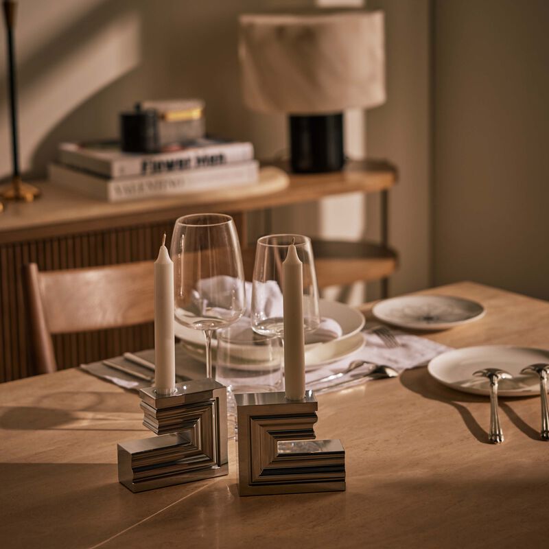 حامل الشموع بيرسبيكتفز الثنائي من الكروم بالحجم الكبير كريستوفل حامل الشموع بيرسبيكتفز الثنائي من الكروم بالحجم الكبير