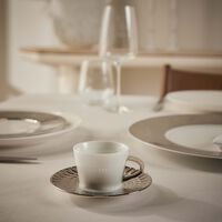 Twist Platine Espresso Cup and Saucer Set Silver 2oz bernardaud twist platine espresso cup and saucer set silver 2oz