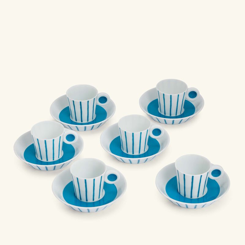 Irazu Coffee Cup & Saucer Blue Set Of 6 bernardaud irazu coffee cup saucer blue set of 6