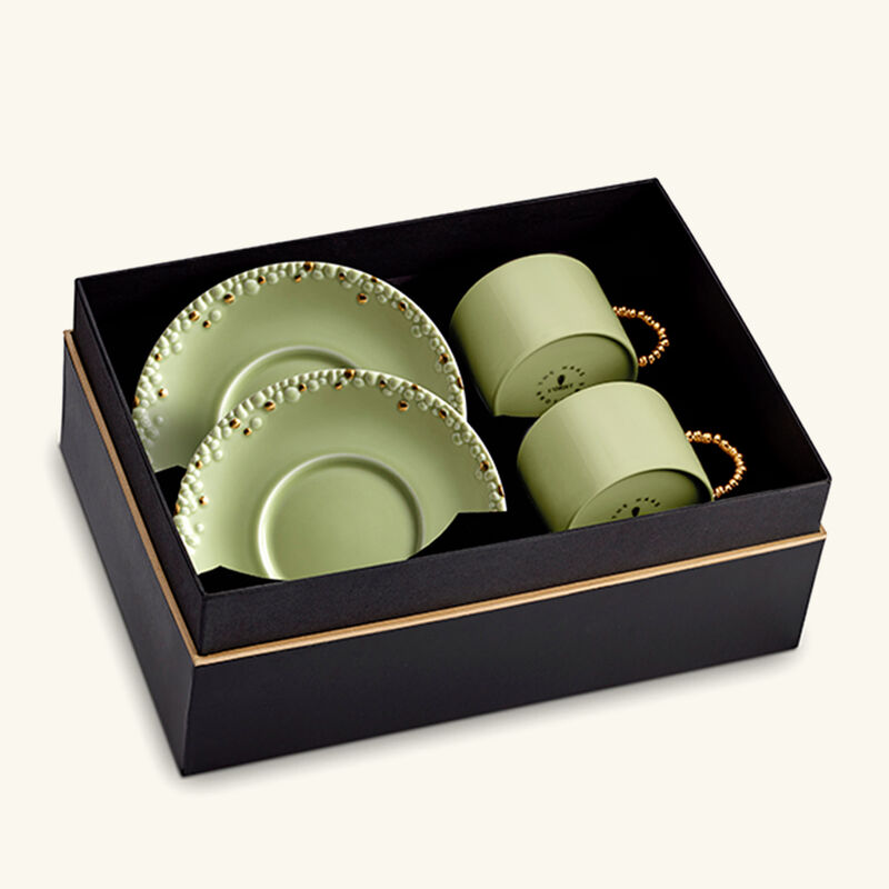 Haas Mojave Tea Cup & Saucer Green Set Of 2 l objet haas mojave tea cup saucer green set of 2