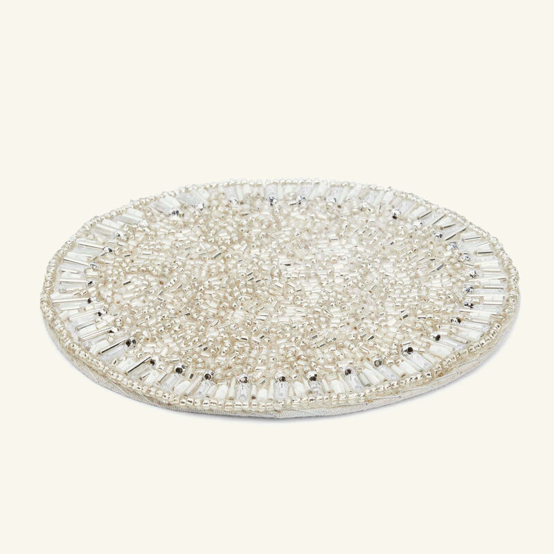 kim seybert bevel coasters silver set of 4