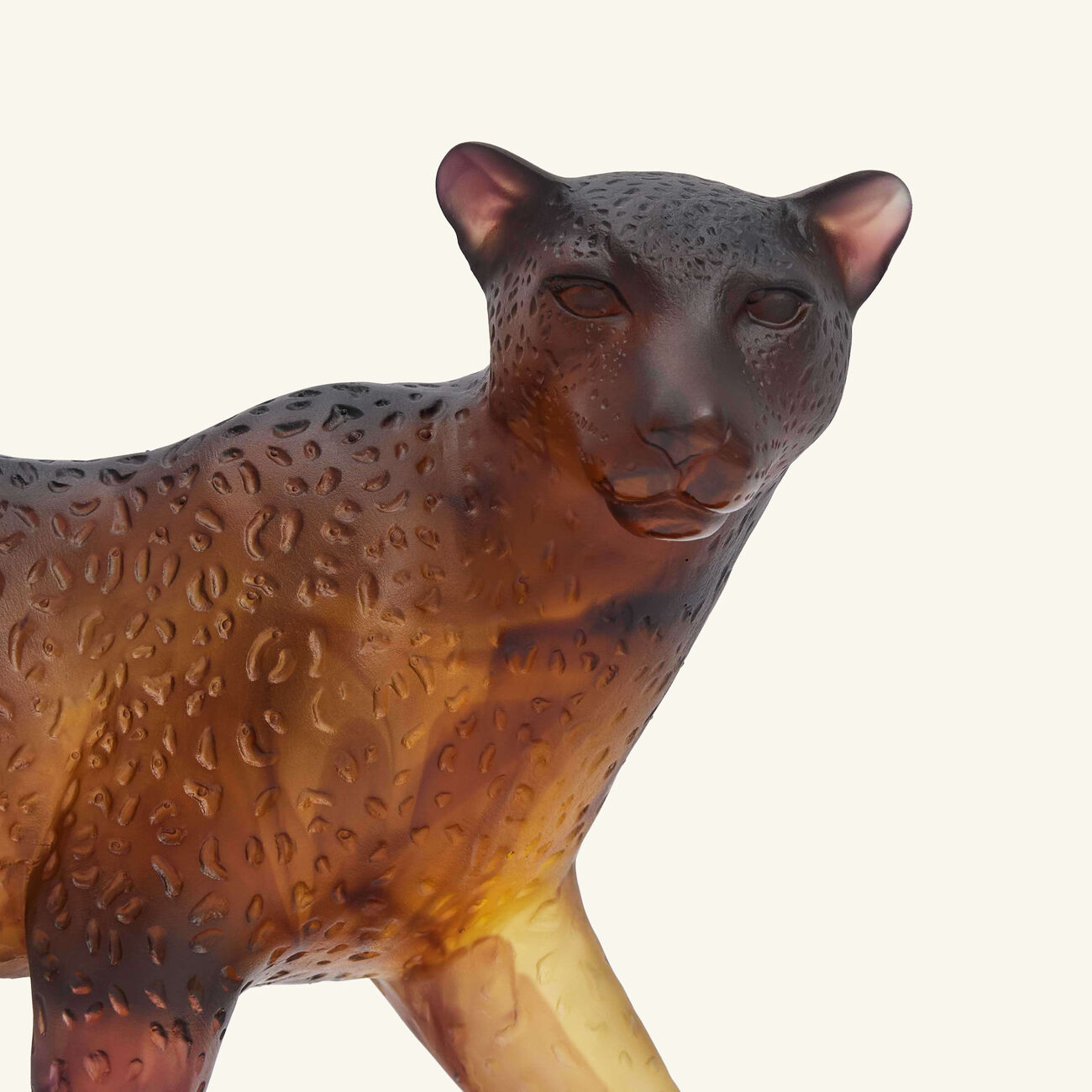 daum leopard figurine small brown