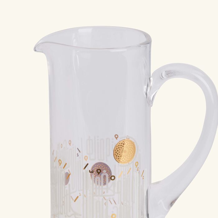 دملاج طقم حياة المؤلف من 6 أكواب زجاجية مع إبريق باللون الذهبي