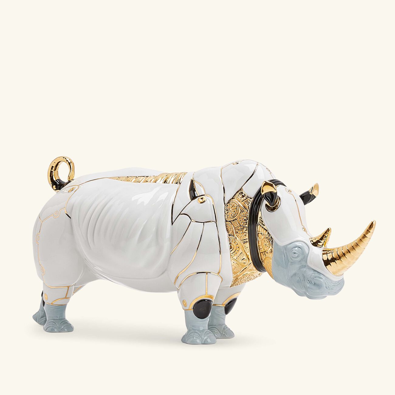 Rhino Cyborg Sculpture Medium White lladro rhino cyborg sculpture medium white