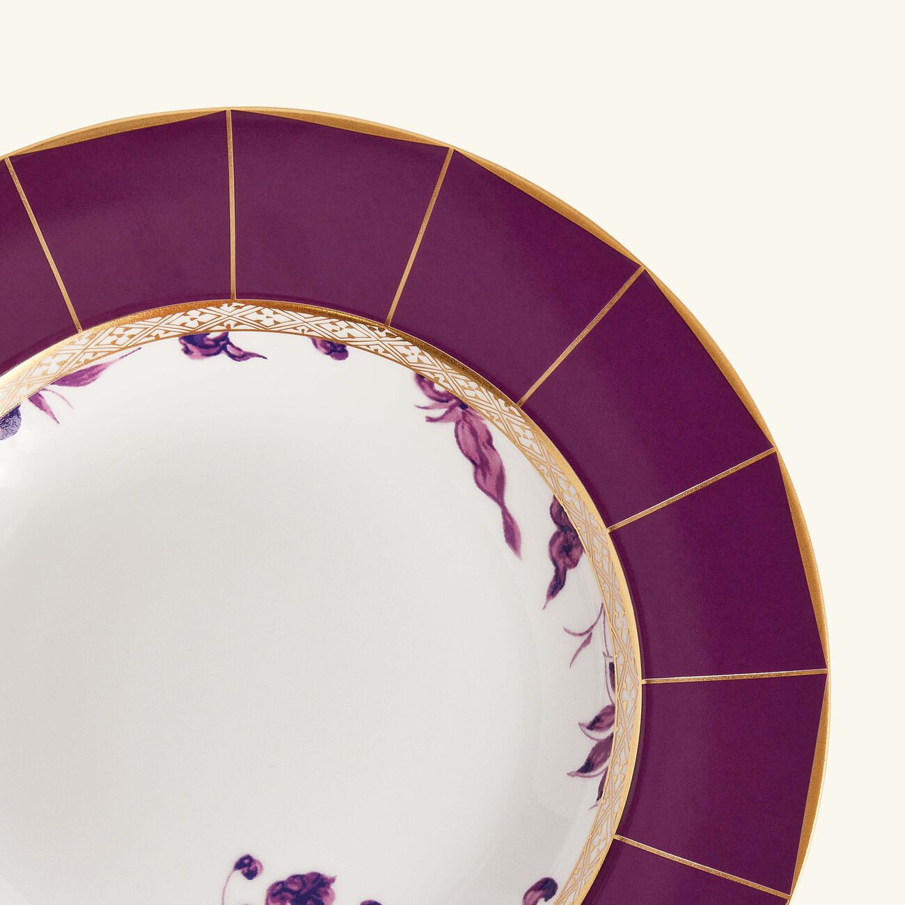 bernardaud prunus soup plate round purple 22cm