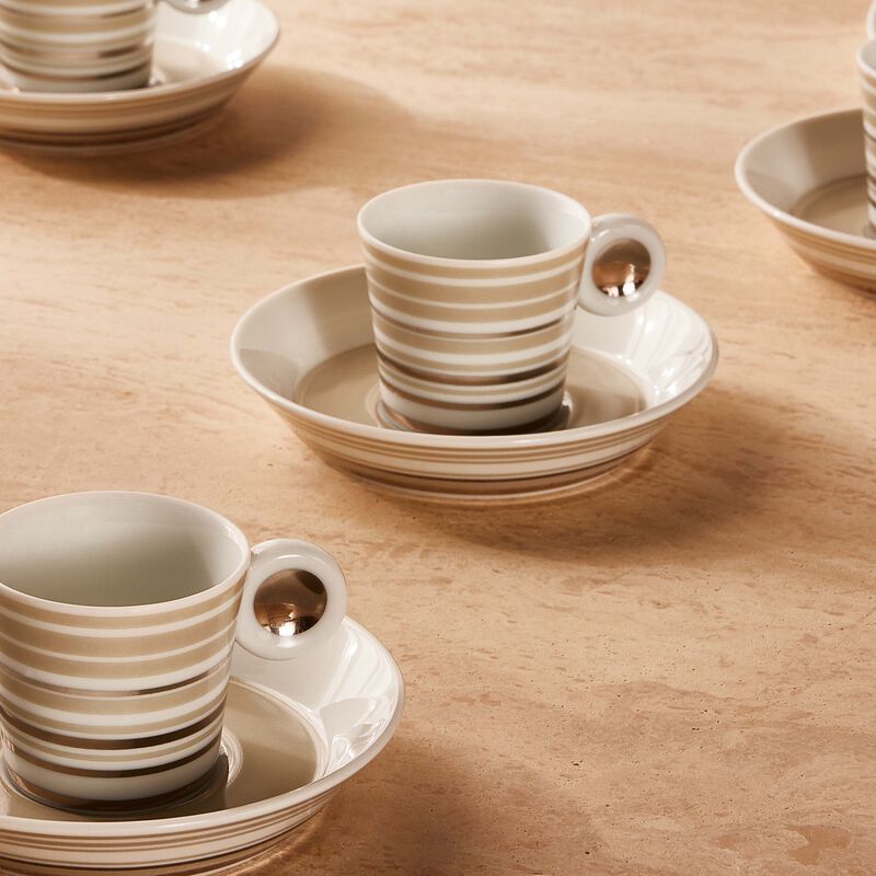 Lampeduza Coffee Cup & Saucer Silver Set Of 6 bernardaud lampeduza coffee cup saucer silver set of 6