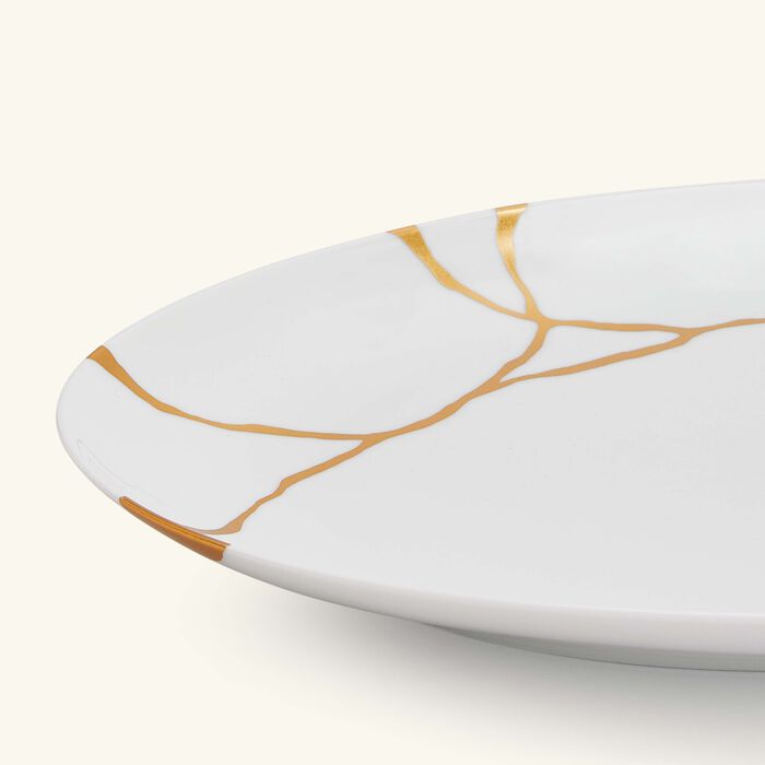 bernardaud kintsugi serving platter oval white 38cm