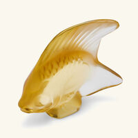 lalique fish figurine mini yellow