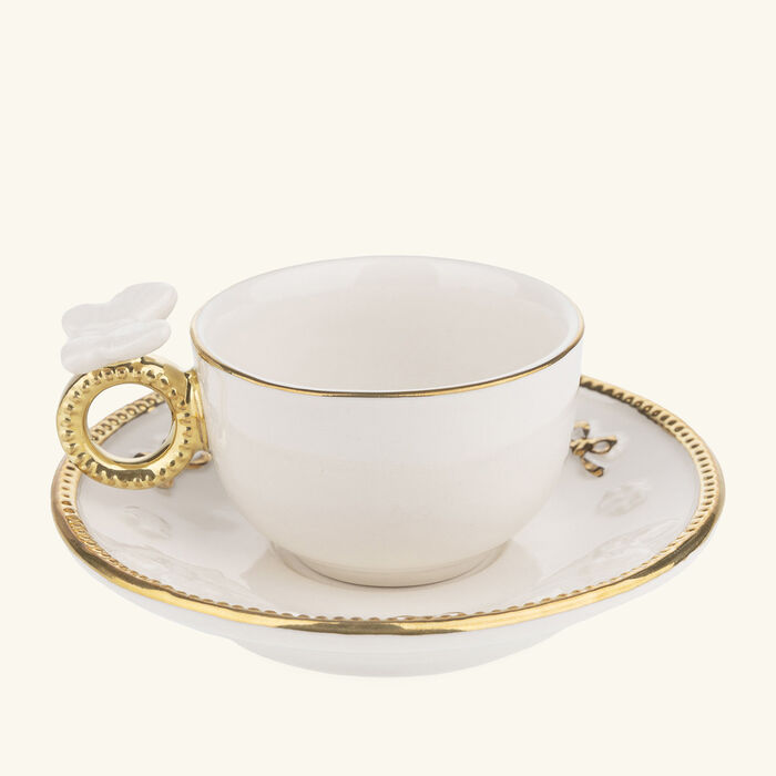 villari butterfly coffee cup   saucer white