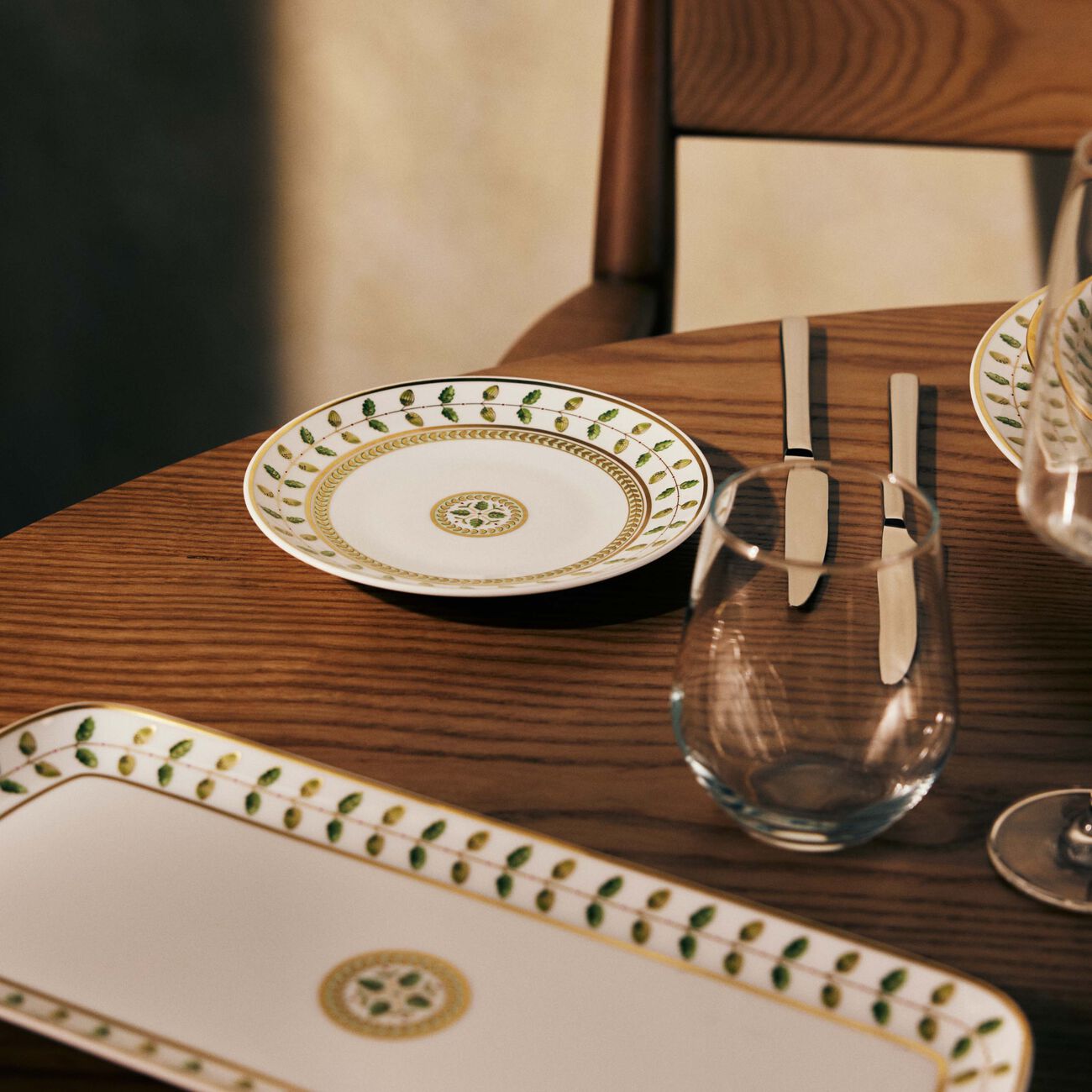 bernardaud constance bread   butter plate round green 13cm