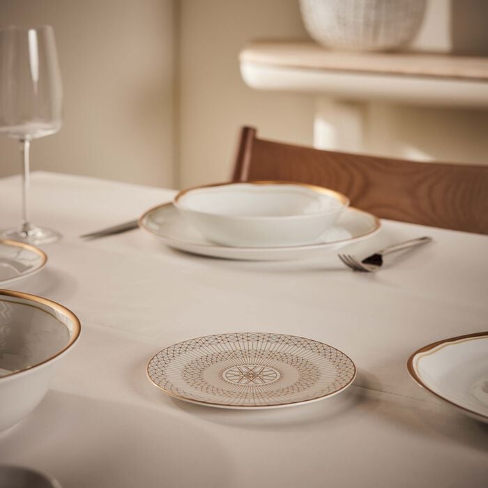 baccarat arcadia bread plate round gold 16cm